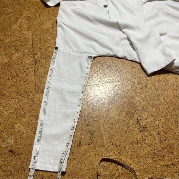 Adeptt 100% Linen Button Down Hooded Lightweight Cardigan Jacket In White Sz S - Picture 11 of 11